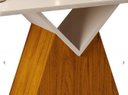 Ver imagem 3 de Mesa Jantar 1,36 X 0,90 Dj Argo Tampo Chanfrado Mad Com Vidro Freijo / Off White ( sem Cadeiras ) DJ