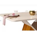 Ver imagem 2 de Mesa Jantar 1,36 X 0,90 Dj Argo Tampo Chanfrado Mad Com Vidro Freijo / Off White ( sem Cadeiras ) DJ