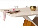 Ver imagem 2 de Mesa Jantar 1,36 X 0,90 Dj Argo Tampo Chanfrado Mad Com Vidro Freijo / Off White ( sem Cadeiras ) DJ