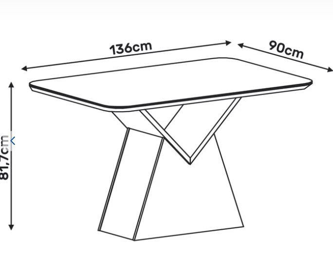 Mesa Jantar 1,36 X 0,90 Dj Argo Tampo Chanfrado Mad Com Vidro Freijo / Off White ( sem Cadeiras ) DJ - 4