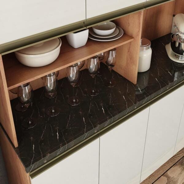 Cozinha Compacta Malbec Prime Ronipa 12 portas e 2 Gavetas - Castanho ...