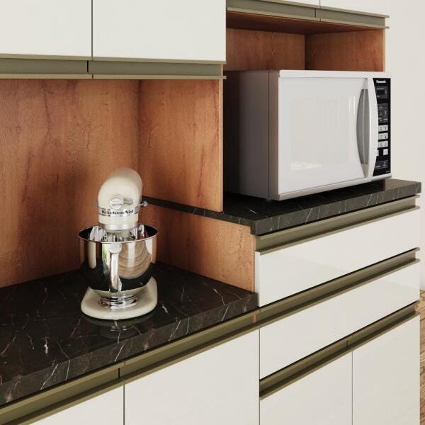 Cozinha Compacta Malbec Prime Ronipa 12 portas e 2 Gavetas - Castanho ...