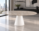Ver imagem 3 de Mesa de Jantar Oval 140x90cm em MDF Pietra Bronze