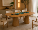 Ver imagem 1 de Mesa de Jantar Orgânica Essenza Duo Cone 130x80cm em MDF Freijó