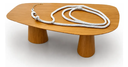 Ver imagem 3 de Mesa de Jantar Orgânica Essenza Duo Cone 130x80cm em MDF Freijó