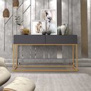 Ver imagem 2 de Aparador Eros 110 Pés Metal Moderno Estilo Industrial:cinza/dourado
