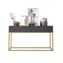 Ver imagem 1 de Aparador Eros 110 Pés Metal Moderno Estilo Industrial:cinza/dourado
