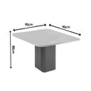 Ver imagem 5 de Conjunto: Mesa de Cozinha Maldivas Tampo c/ Vidro Curvo 90cm+4 Cadeiras Dakota Madeira Naturale/Off