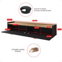 Ver imagem 5 de Rack Suspenso Home Estante Tv 42 Polegadas Bancada Pequena 2 Portas Multiuso Decoração Sala Quarto