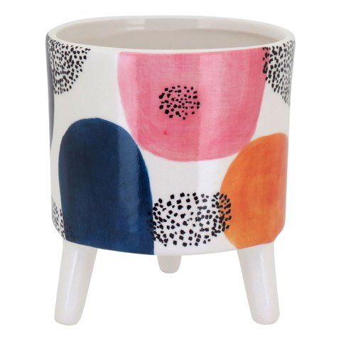 Cachepô Vaso Decorativo Planta Cerâmica 15x13x13cm Color