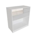 Ver imagem 2 de Balcão Com Prateleira De Vidro MDF Modelo Misto New 89x95x45 cm Comac Branco
