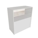 Ver imagem 1 de Balcão Com Prateleira De Vidro MDF Modelo Misto New 89x95x45 cm Comac Branco