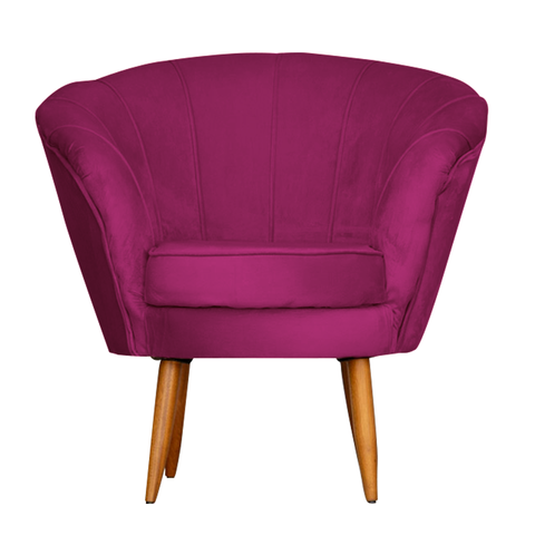 Poltrona Cadeira Decorativa Pétala - Linho Marsala Jota Serrano