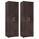 Ver imagem 1 de Kit 2 Armários Organizador Multiuso Sabrina 2 Portas e 6 Nichos Castanho - Desk Design
