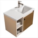 Ver imagem 5 de Conj Gabinete C/ Espelheira e Cuba para Banheiro Éden Perola Ripado