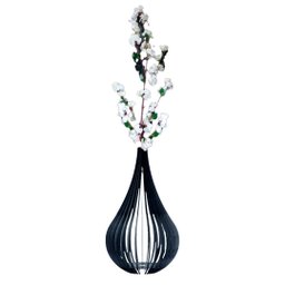 Vaso de Chão Decorativo Grande Capadócia Mdf:preto/kit com 2 - 90x40cm e 75x40cm - 1