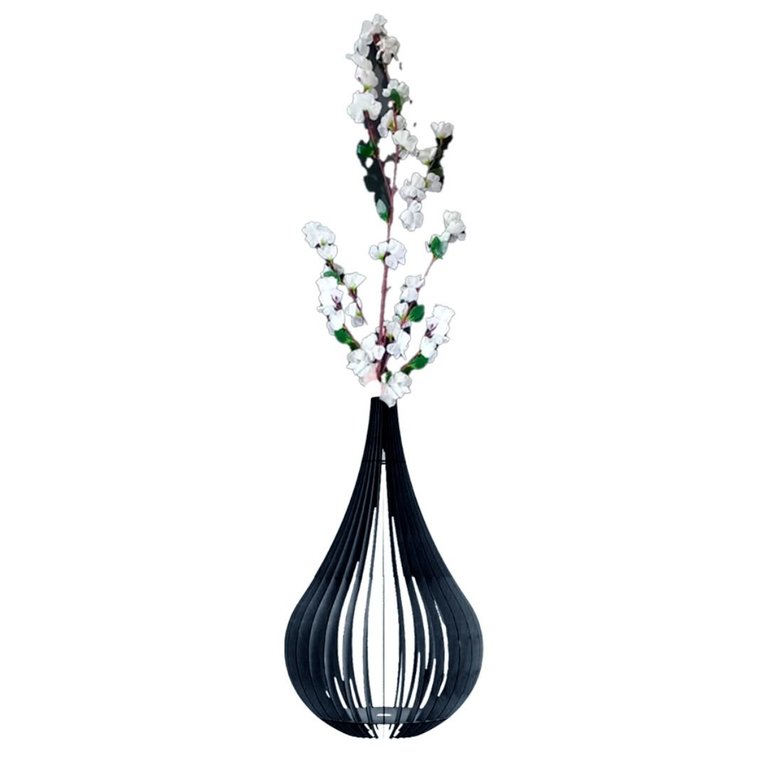 Vaso de Chão Decorativo Grande Capadócia Mdf:preto/kit com 2 - 90x40cm e 75x40cm
