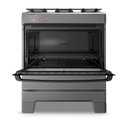 Ver imagem 3 de Fogão a Gás Mesa Inox Tampa de Vidro Forno 84l Esmaltec Ideal Top Titanium 5 Bocas Bivolt