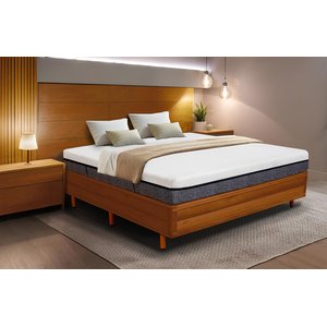 Cama Box Rústica Casal Serenelife - Imbuia