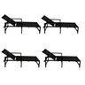 Kit 4 Espreguiçadeiras Camilla Alumínio Tela Sling Cor Preto - 1