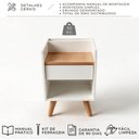 Ver imagem 3 de Mesa de Canto Quarto Cama Gaveta Prateleira Retro Pé Palito