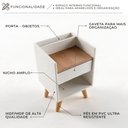 Ver imagem 2 de Mesa de Cabeceira Easy Retrô 1 Gaveta MDP Byhouse