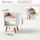 Ver imagem 4 de Mesa de Canto Quarto Cama Gaveta Prateleira Retro Pé Palito