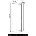 Ver imagem 2 de Guarda Roupa Canto Obliquo 70cm 1 Porta Taiga Branco L01 - Mpozenato