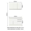 Ver imagem 4 de Armário de Cozinha Compacta 120cm Branco Glamy Madesa 01