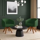 Ver imagem 4 de Kit 2 Poltronas Giratórias Arielle Suede Verde D'Rossi