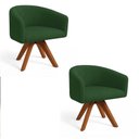 Ver imagem 2 de Kit 2 Poltronas Giratórias Arielle Suede Verde D'Rossi