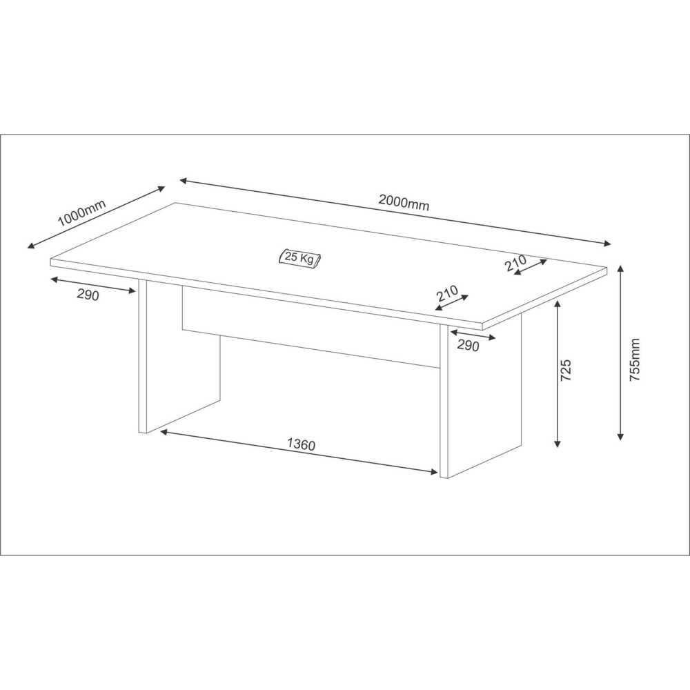 Mesa Escritório/Reunião Multimóveis VCR25027 Branco - 3