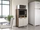 Ver imagem 2 de Balcão Off White para Forno e Micro-ondas com 02 Portas Espaçoso Moderno Np
