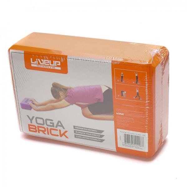 Bloco de Yoga 22,8x15,2x7,6 Live Up Laranja - 2