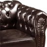 Sofá Chesterfield 3 Lugares Dom Pedro Vintage Retrô Capitonê Couro Marrom - 3