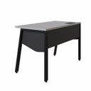 Ver imagem 5 de Plataforma de Trabalho Individual 120cm Industrial Tampo Chanfrado com Caixa de Tomadas Executive Cinza Sagrado e Preto