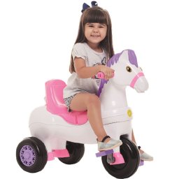 Carrinho de Passeio e Pedal Calesita Potó Cavalinho Rosa - 1