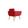 Kit 2 Poltronas Decorativa Flora Suede Vermelho Pés Madeira Ms Decor - 3