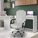 Ver imagem 6 de Cadeira de Escritório Presidente Reclinável Ergonômica Branco