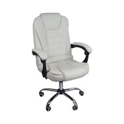 Cadeira de Escritório Presidente Reclinável Ergonômica Branco - 1
