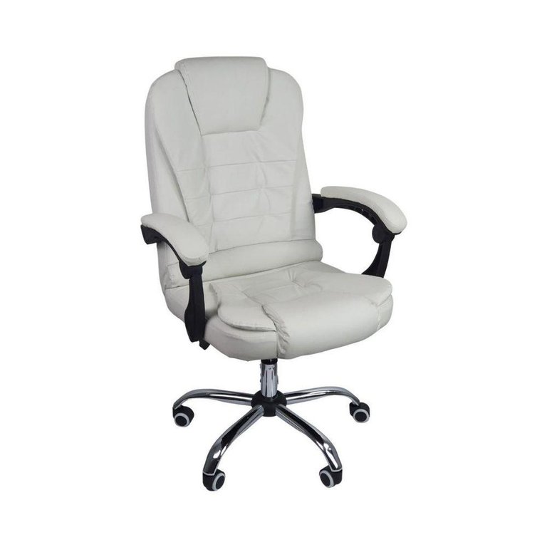 Cadeira de Escritório Presidente Reclinável Ergonômica Branco Cadeira de Escritório Presidente Reclinável Ergonômica Branco