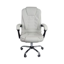 Cadeira de Escritório Presidente Reclinável Ergonômica Branco - 9