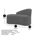 Ver imagem 2 de Namoradeira Compacta Decorativa Orgânica Auren 100cm Suede Cinza - Desk Design