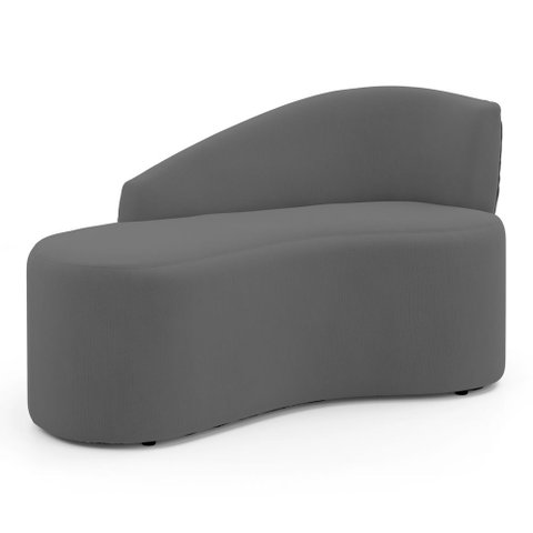 Namoradeira Compacta Decorativa Orgânica Auren 100cm Suede Cinza - Desk Design