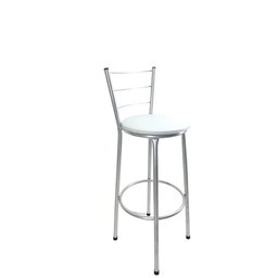 Kit 2 Banqueta Alta Prata Cozinha Gourmet Americana Balcão:branco - 2