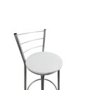 Ver imagem 3 de Kit 2 Banqueta Alta Prata Cozinha Gourmet Americana Balcão:branco