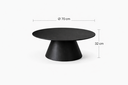 Ver imagem 2 de Mesa de Centro Redonda 70cm Design Contemporâneo Desirée Oona Design Preto