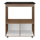 Ver imagem 3 de Balcão para Cooktop Elis 75cm 02 Portas com Tampo Recortado Savana Off White - Abmaza