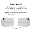 Ver imagem 5 de Gaveteiro Suspenso Escritorio 2 Gavetas 26x32 cm Branco Artany