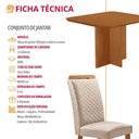 Ver imagem 5 de Conjunto de Jantar Olimpia 4 Lugares Tampo MDF Cadeiras Lorena Veludo Creme 90cm Moderna